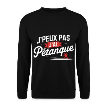 I can't I have petanque - Unisex Sweatshirt - black - Front - Alina (178cm) & Michal (187cm)