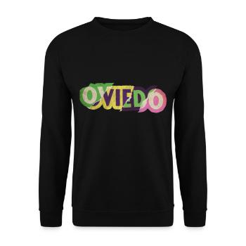 Oviedo Espagne City Font Punk Rétro Vintage - Sweat-shirt Unisexe - noir - Devant - Alina (178cm) & Michal (187cm)