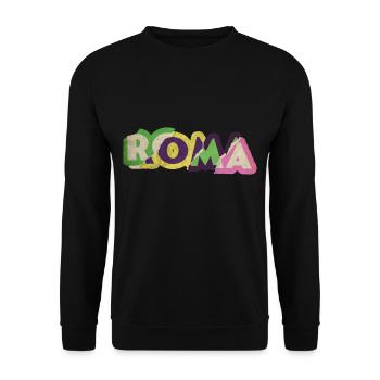 Rome Roma Italie City Font Punk Rétro Vacances - Sweat-shirt Unisexe - noir - Devant - Alina (178cm) & Michal (187cm)