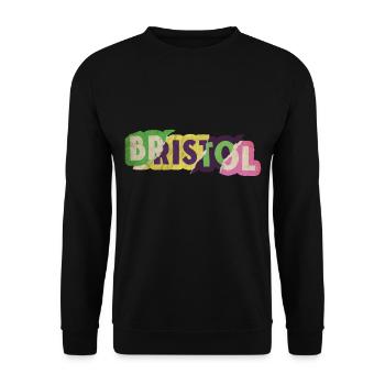 Bristol England UK Stadt Schrift Punk Retro - Unisex Pullover - Schwarz - Vorne - Alina (178cm) & Michal (187cm)