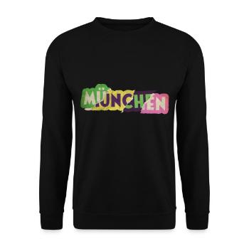 Munich Germany City Font Punk Retro - Unisex Sweatshirt - black - Front - Alina (178cm) & Michal (187cm)