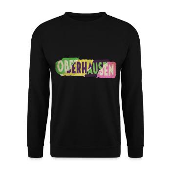Oberhausen Allemagne Ville Police Punk Rétro - Sweat-shirt Unisexe - noir - Devant - Alina (178cm) & Michal (187cm)
