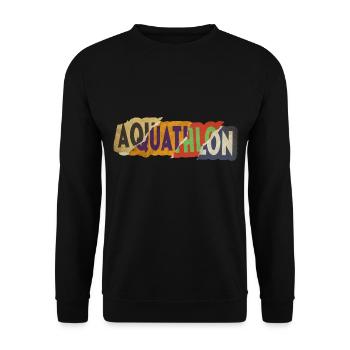 Aquathlon Schwimmen Laufen Sport Vintage Retro - Unisex Pullover - Schwarz - Vorne - Alina (178cm) & Michal (187cm)