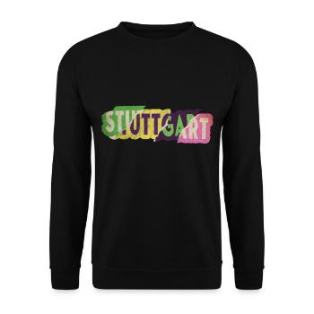 Stuttgart Germany City Font Punk Retro - Unisex Sweatshirt - black - Front - Alina (178cm) & Michal (187cm)