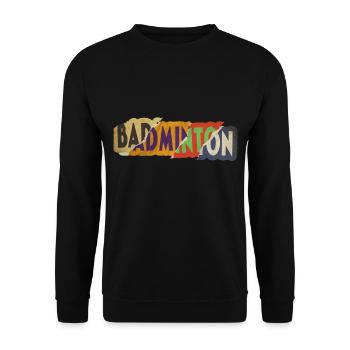 Badminton Federball Sport Vintage Retro Bunt - Unisex Pullover - Schwarz - Vorne - Alina (178cm) & Michal (187cm)