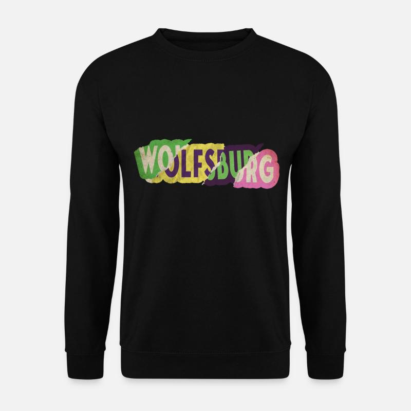 Wolfsburg Deutschland Stadt Schrift Punk Retro - Unisex Pullover - Schwarz