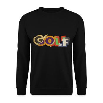 Golf Golfen Golfer Golfspieler Sport Hobby Vintage - Unisex Pullover - Schwarz - Vorne - Alina (178cm) & Michal (187cm)