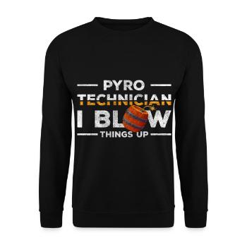 Pyro Colorful Burning Safety - Unisex Sweatshirt - black - Front - Alina (178cm) & Michal (187cm)