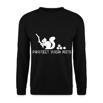 Protect your nuts - Unisex Sweatshirt - black - Front - Alina (178cm) & Michal (187cm)