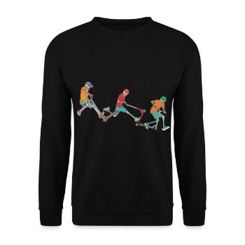 stunt scooter - Unisex Pullover - Schwarz - Vorne - Alina (178cm) & Michal (187cm)
