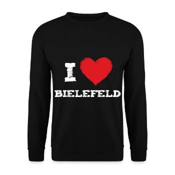 J’aime ma ville Bielefeld - Sweat-shirt Unisexe - noir - Devant - Alina (178cm) & Michal (187cm)