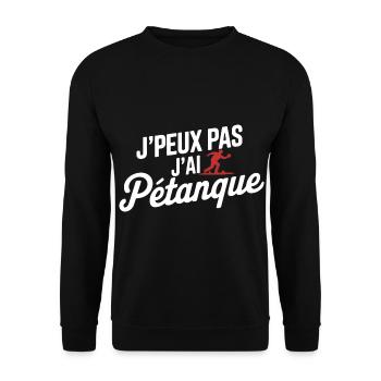 Ich kann nicht, ich habe Petanque - Unisex Pullover - Schwarz - Vorne - Alina (178cm) & Michal (187cm)