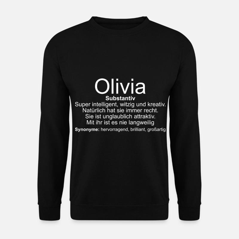 Name Definition Olivia - Unisex Pullover - Schwarz
