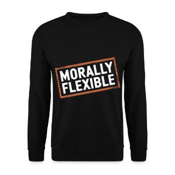 Morally Flexible 18 - Unisex Pullover - Schwarz - Vorne - Alina (178cm) & Michal (187cm)