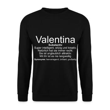 Nom Définition Valentina - Sweat-shirt Unisexe - noir - Devant - Alina (178cm) & Michal (187cm)