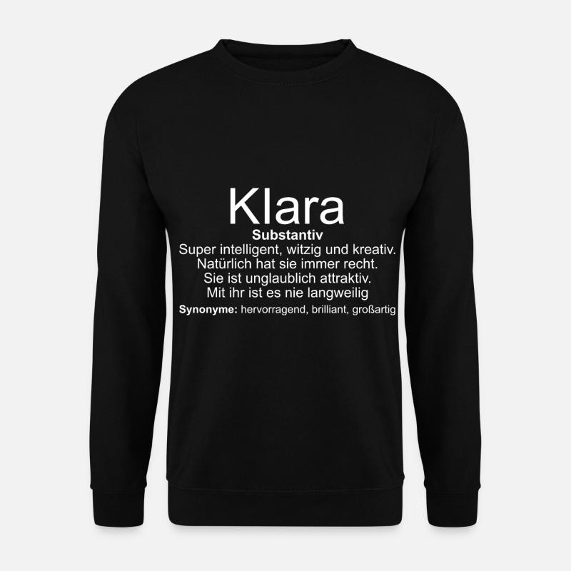 Name Definition Klara - Unisex Pullover - Schwarz