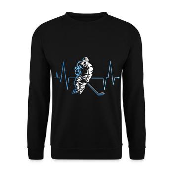Battements de coeur Hockey hockey sports d’hiver - Sweat-shirt Unisexe - noir - Devant - Alina (178cm) & Michal (187cm)