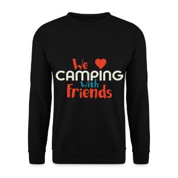 We love Camping with friends - Heart Love Camper - Unisex Sweatshirt - black - Front - Alina (178cm) & Michal (187cm)