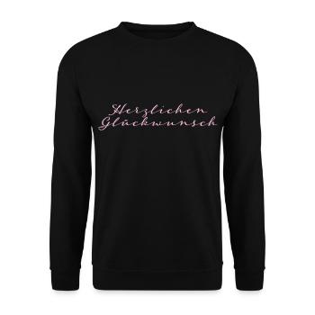 Herzlichen Glückwunsch - Unisex Pullover - Schwarz - Vorne - Alina (178cm) & Michal (187cm)