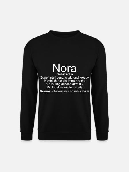 Name Definition Nora - Unisex Pullover - Schwarz