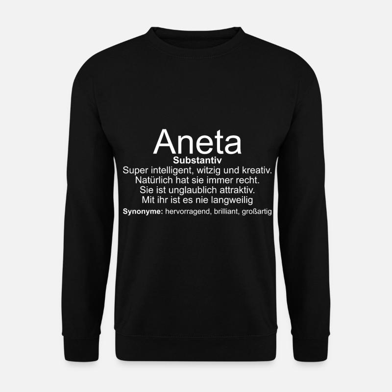 Name Definition Aneta - Unisex Sweatshirt - black