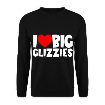 Ich liebe Big Glizzies Hotdog 4. Juli Glizzies - Unisex Pullover - Schwarz - Vorne - Alina (178cm) & Michal (187cm)
