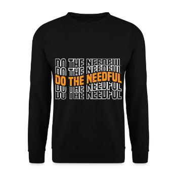 Do The Needful 3 - Unisex Pullover - Schwarz - Vorne - Alina (178cm) & Michal (187cm)