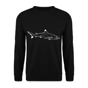 Shark - Unisex Sweatshirt - black - Front - Alina (178cm) & Michal (187cm)