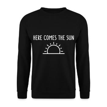Here Comes The Sun Sonnenschein - Unisex Pullover - Schwarz - Vorne - Alina (178cm) & Michal (187cm)