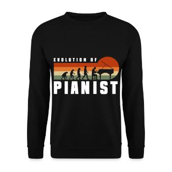 Pianist Piano Classical Music Keyboard - Unisex Sweatshirt - black - Front - Alina (178cm) & Michal (187cm)