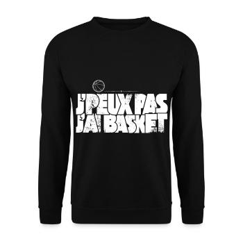 J'peux pas j'ai Basket - Sweat-shirt Unisexe - noir - Devant - Alina (178cm) & Michal (187cm)