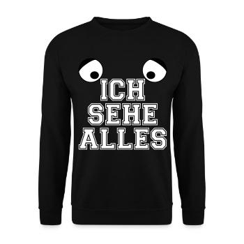 ICH SEHE ALLES LEHRER UNTERRICHT GESCHENK SCHULE - Unisex Pullover - Schwarz - Vorne - Alina (178cm) & Michal (187cm)