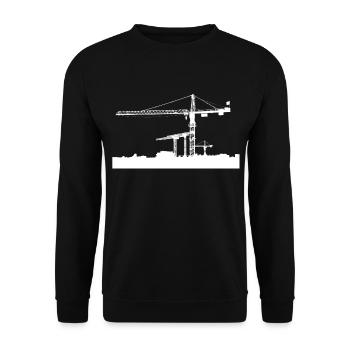 Kran Baustelle - Unisex Pullover - Schwarz - Vorne - Alina (178cm) & Michal (187cm)