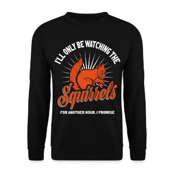 Squirrel Autumn - Unisex Sweatshirt - black - Front - Alina (178cm) & Michal (187cm)