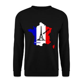 France Paris Tour Eiffel - Sweat-shirt Unisexe - noir - Devant - Alina (178cm) & Michal (187cm)