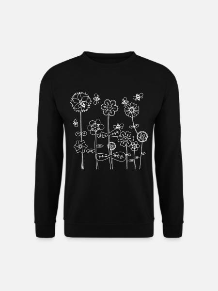Bienen auf der Suche nach Blütennektar - Unisex Pullover - Schwarz