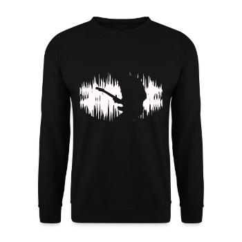 Guitare. Le guitariste. idée cadeau - Sweat-shirt Unisexe - noir - Devant - Alina (178cm) & Michal (187cm)