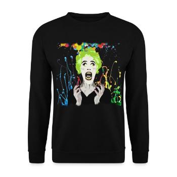 Crazy Lady - Unisex Sweatshirt - black - Front - Alina (178cm) & Michal (187cm)