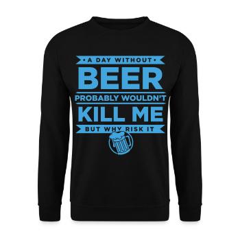 T-shirt à bière avec énonciation drôle et chope de bière - Sweat-shirt Unisexe - noir - Devant - Alina (178cm) & Michal (187cm)
