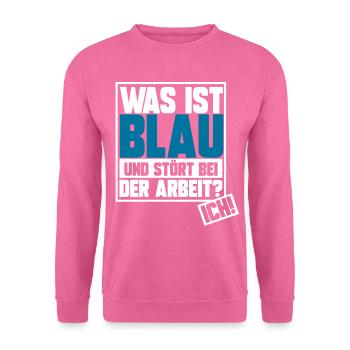 WAS IST BLAU, GESCHENK - Unisex Pullover - Pink - Vorne