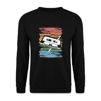 Vintage retro cassette tape pen graphic original - Unisex Sweatshirt - black - Front - Alina (178cm) & Michal (187cm)