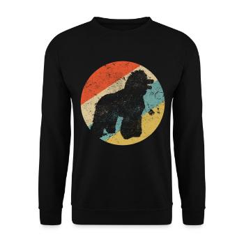 Hundeliebhaber Pudel Liebe Retro Vintage Hundelieb - Unisex Pullover - Schwarz - Vorne - Alina (178cm) & Michal (187cm)