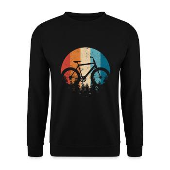 Bicycle Fatbike BMX Bike Bike Cyclist Retro Astro - Unisex Sweatshirt - black - Front - Alina (178cm) & Michal (187cm)