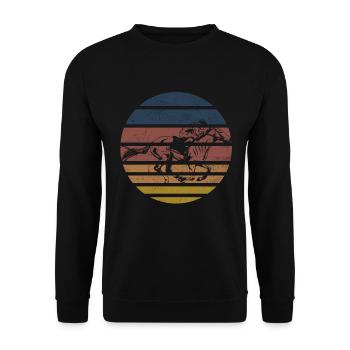 Équitation équestre rétro équestre vintage - Sweat-shirt Unisexe - noir - Devant - Alina (178cm) & Michal (187cm)