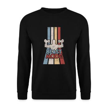 Workout Retro Fitness Training Gym Vintage - Unisex Sweatshirt - black - Front - Alina (178cm) & Michal (187cm)