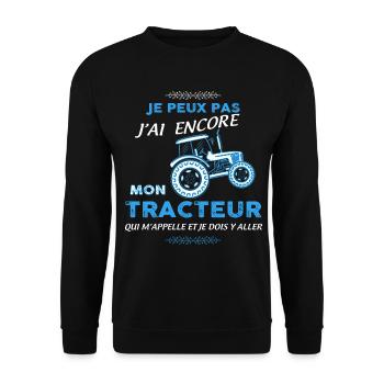 Agriculture et tracteur humour - Sweat-shirt Unisexe - noir - Devant - Alina (178cm) & Michal (187cm)