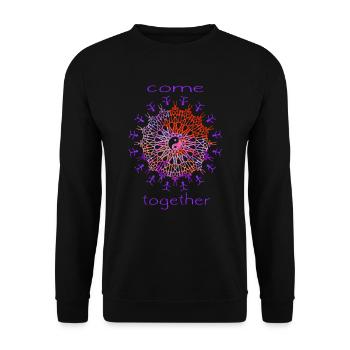Come together - world peace love earth saying - Unisex Sweatshirt - black - Front - Alina (178cm) & Michal (187cm)
