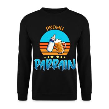 Promu parrain, bébé et parrain pote pour la vie - Sweat-shirt Unisexe - noir - Devant - Alina (178cm) & Michal (187cm)