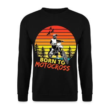 Motocross / Enduro / Freestyle mx / Dirtbike retro - Unisex Pullover - Schwarz - Vorne - Alina (178cm) & Michal (187cm)