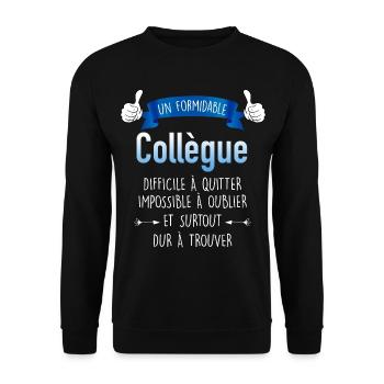Cadeau Homme collègue formidable - Sweat-shirt Unisexe - noir - Devant - Alina (178cm) & Michal (187cm)